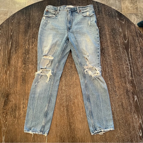 Abercrombie & Fitch Distressed Skinny High Rise Jeans Size 28 / 6s - Picture 2 of 15